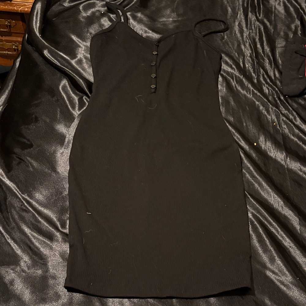 Chic Black Button-Front Mini Dress